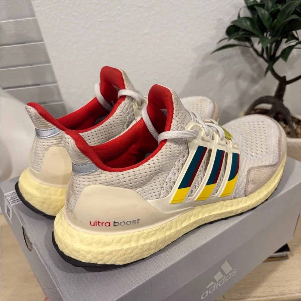 Adidas Cream and Multicolor Ultra Boost 1.0 Shoes - Picture 3 of 10